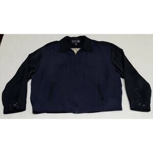 NAT NAST Retro 50's Two Tone Style! Black & Navy 85% Silk 15% Wool Blend XXL